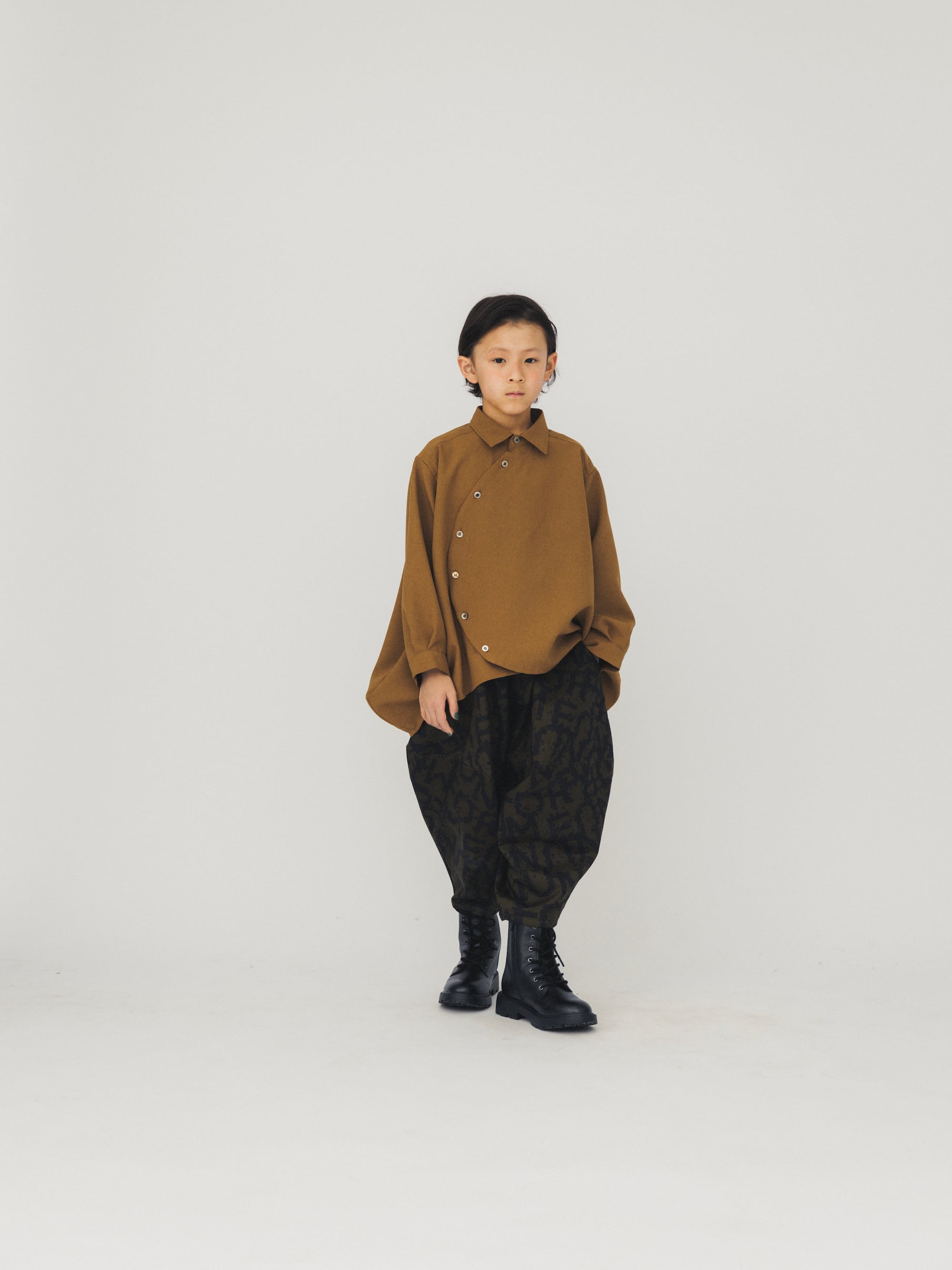nunuforme 25AW 〉 サークルシャツ / Brown | 世界の子供服 ピーカブーヤ