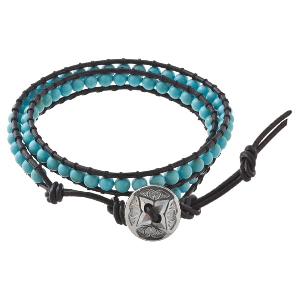 【ラスト1個】ダブルエスニックブレスレット(ターコイズ) ACB0095　Double ethnic bracelet (turquoise)