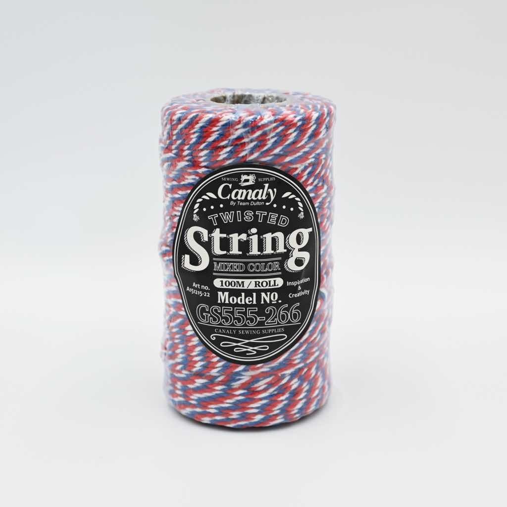 【 9/12 再入荷 】ツイステッドストリングス(ブルー&レッド)|ラッピング紐 手芸材料 ハンドメイド トリコロールカラー かわいい 包装用品