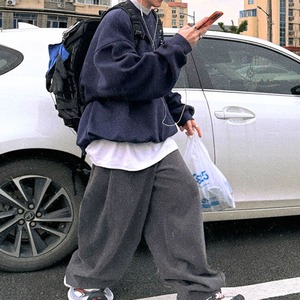 裏起毛ロゴカレッジネイビールーズスウェット　1110