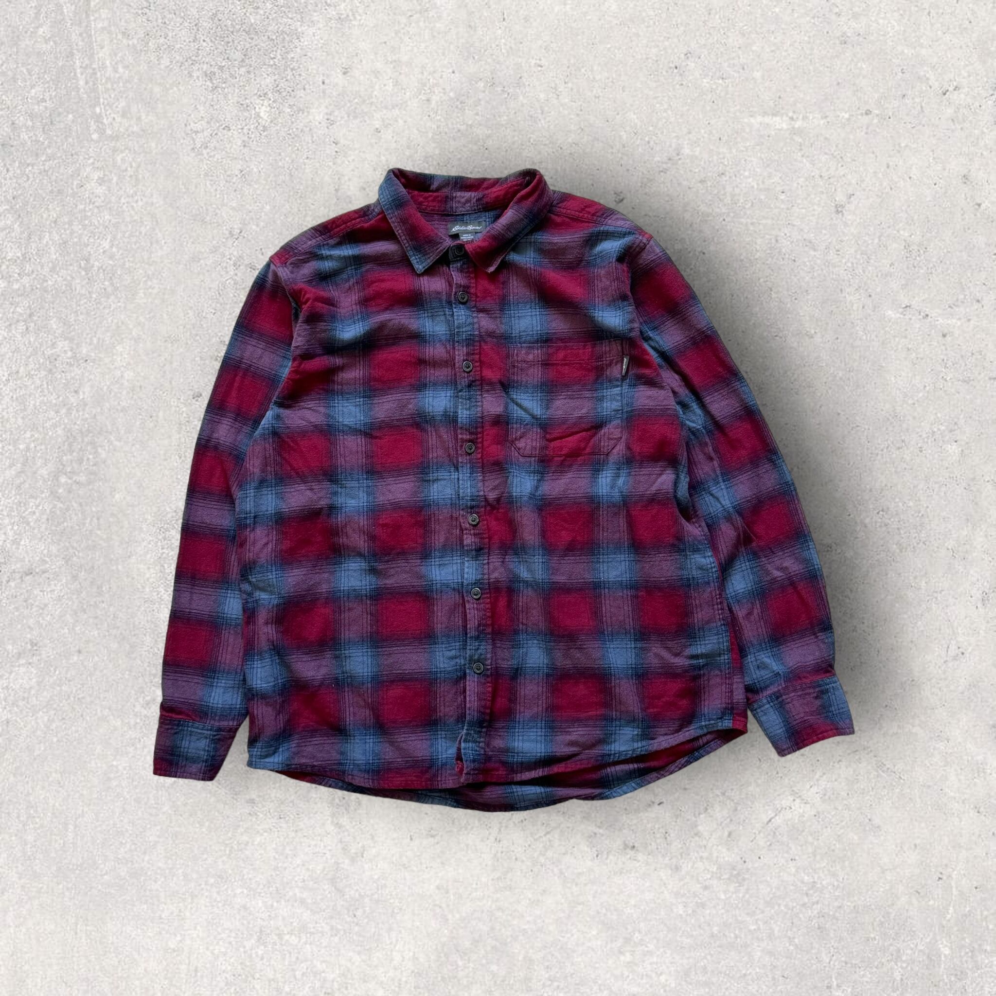 "00's Eddie Bauer" ombre check nell shirt