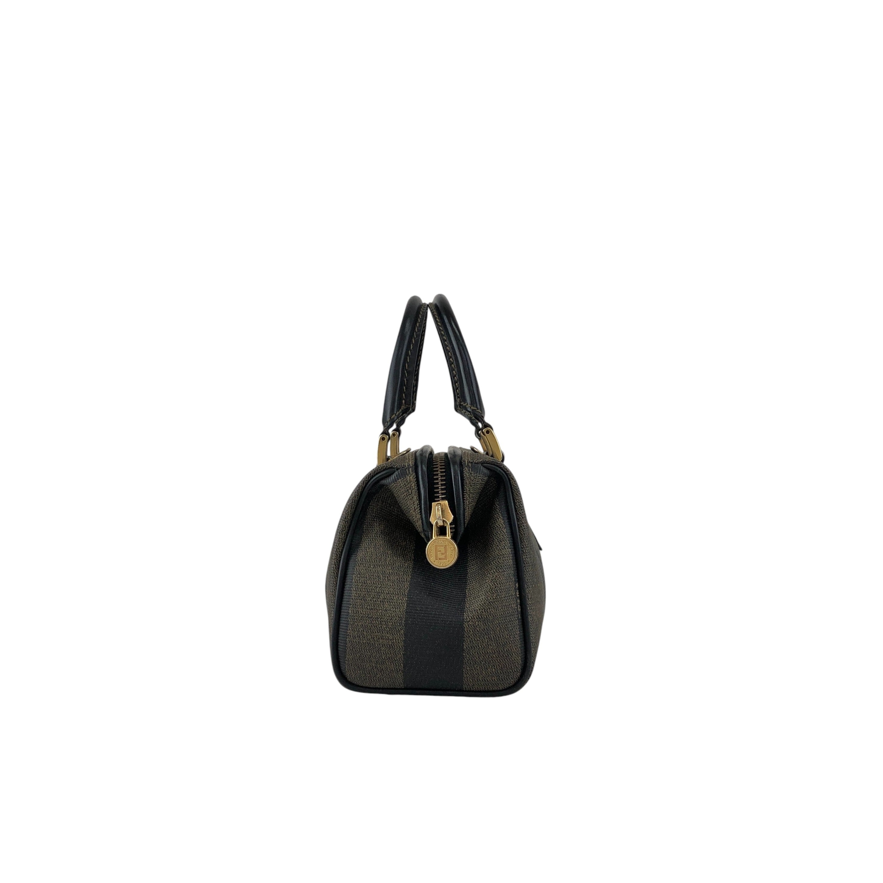 FENDI フェンディ ぺカン ショルダーバッグ ブラウン FFロゴ PVCレザー