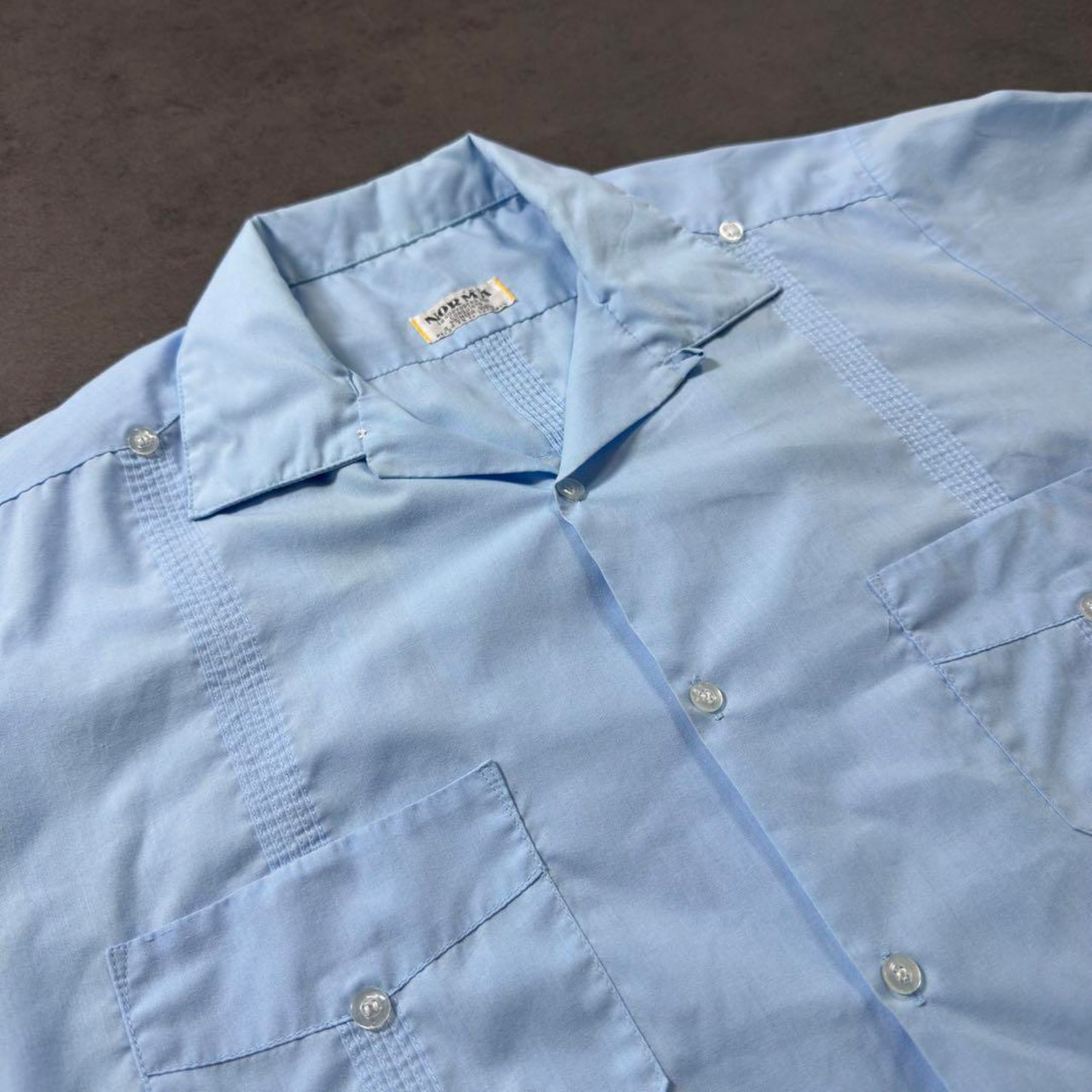 70s〜80s NORMA cuban shirt XL 古着 - 3