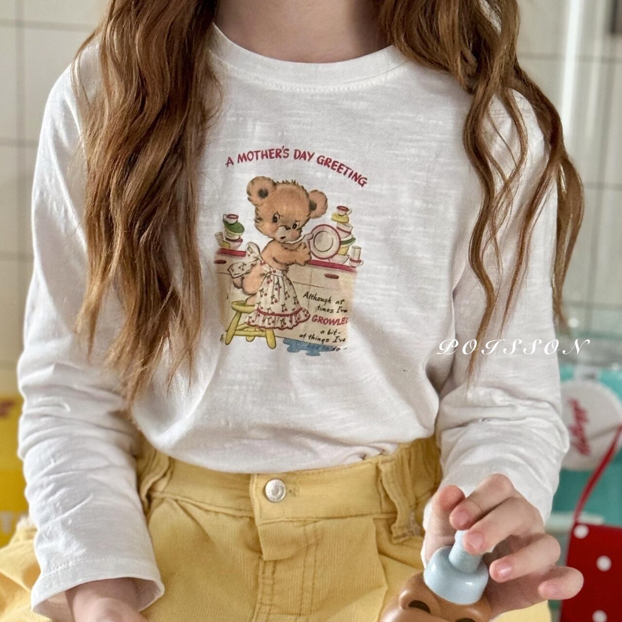 «Sold out»«ジュニアサイズあり»«poisson» グリーティングトップス 2colors