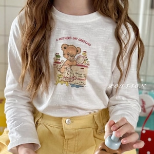 «Sold out»«ジュニアサイズあり»«poisson» グリーティングトップス 2colors