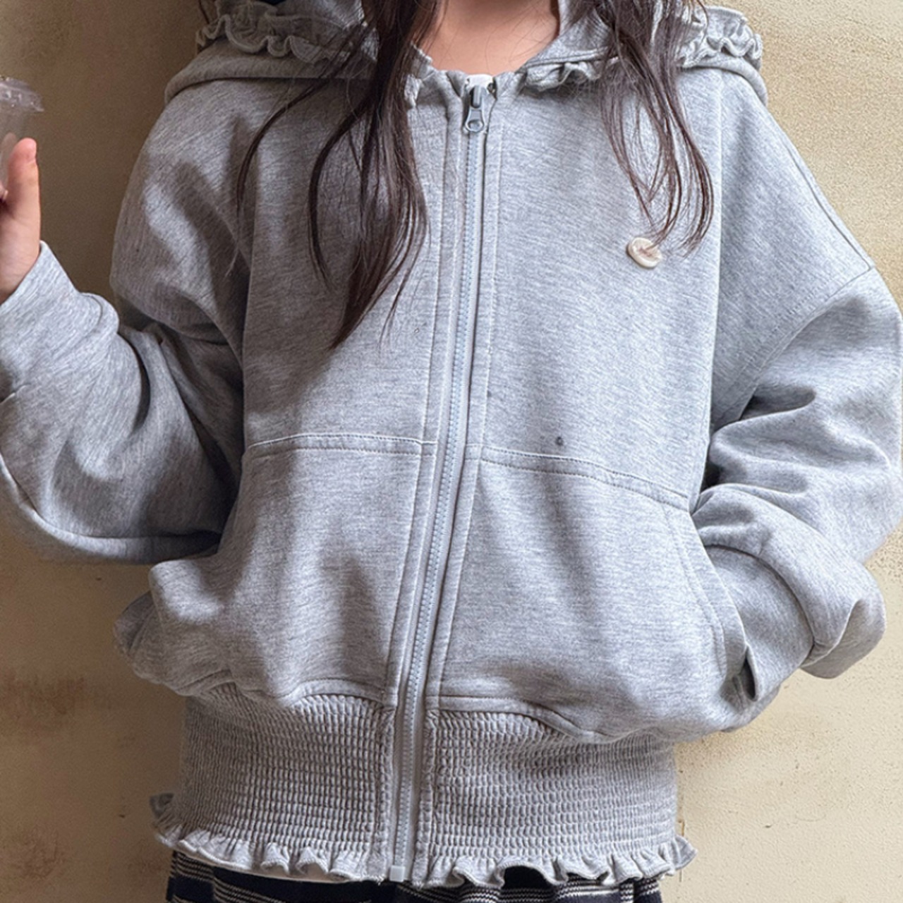 秋フリルデザイントスウェットジャケット