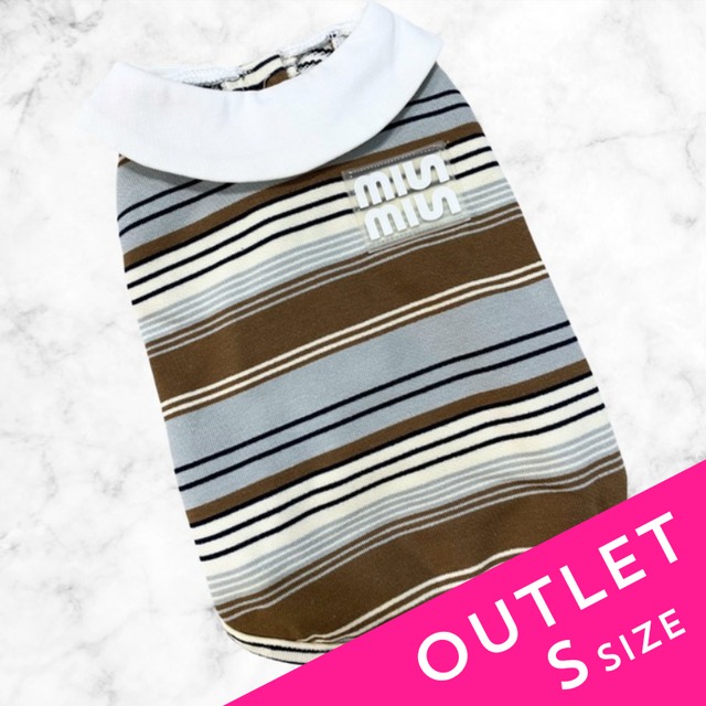 OUTLET【Sサイズのみ】ファンシーストライプのトップス　犬服　01109