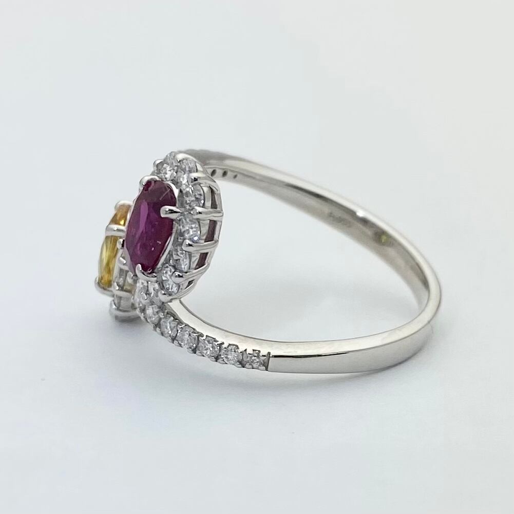 Pt ルビー サファイア ダイヤモンド リング 0.49ct | ジュエリー