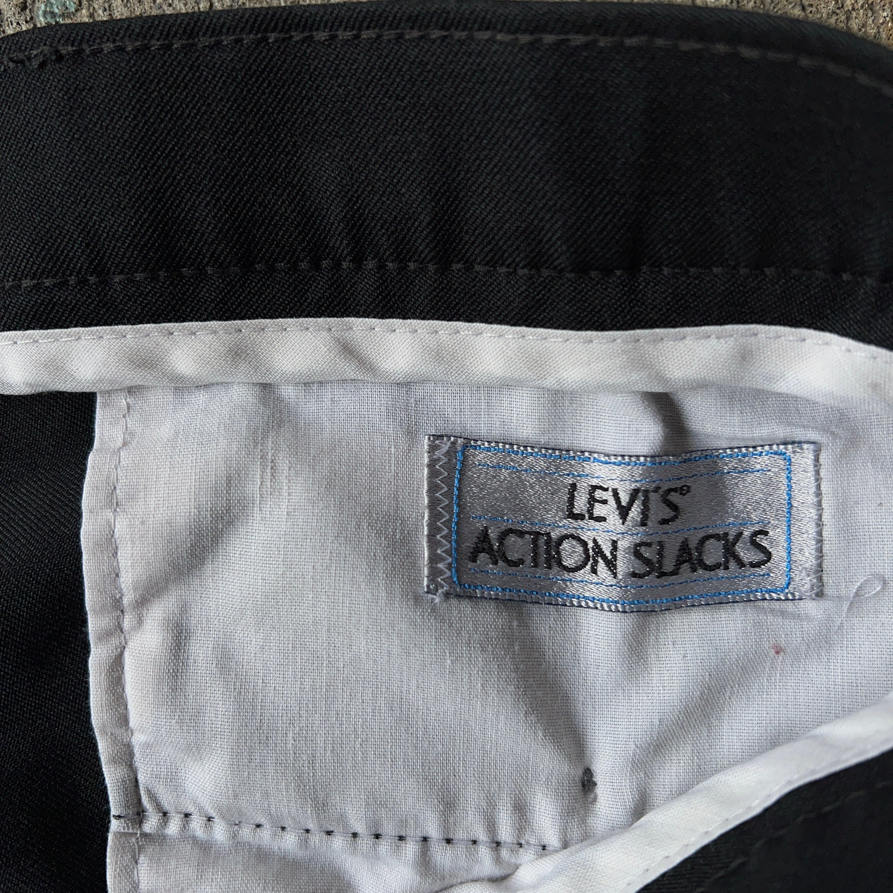 90's LEVI’S ACTION SLACKS Slacks Black USA製 W36 L30 90年代 リーバイス アクションスラックス  ブラック【TH0472】
