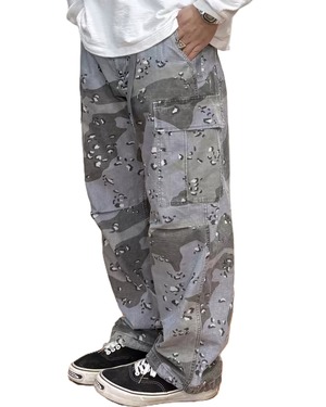 Military Pattern Loose Fit Cargo Pants 　x00751