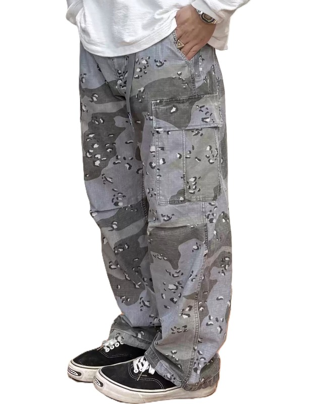 Military Pattern Loose Fit Cargo Pants 　x00751