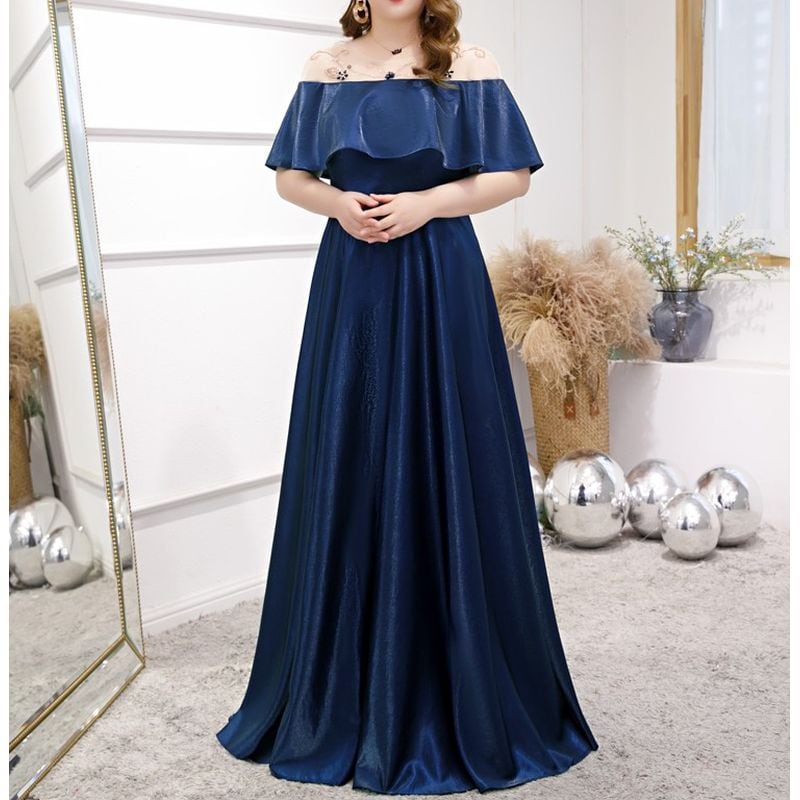 3XL〜7XL】フリルオフショルダードレス D1600 | 演奏会・ステージ