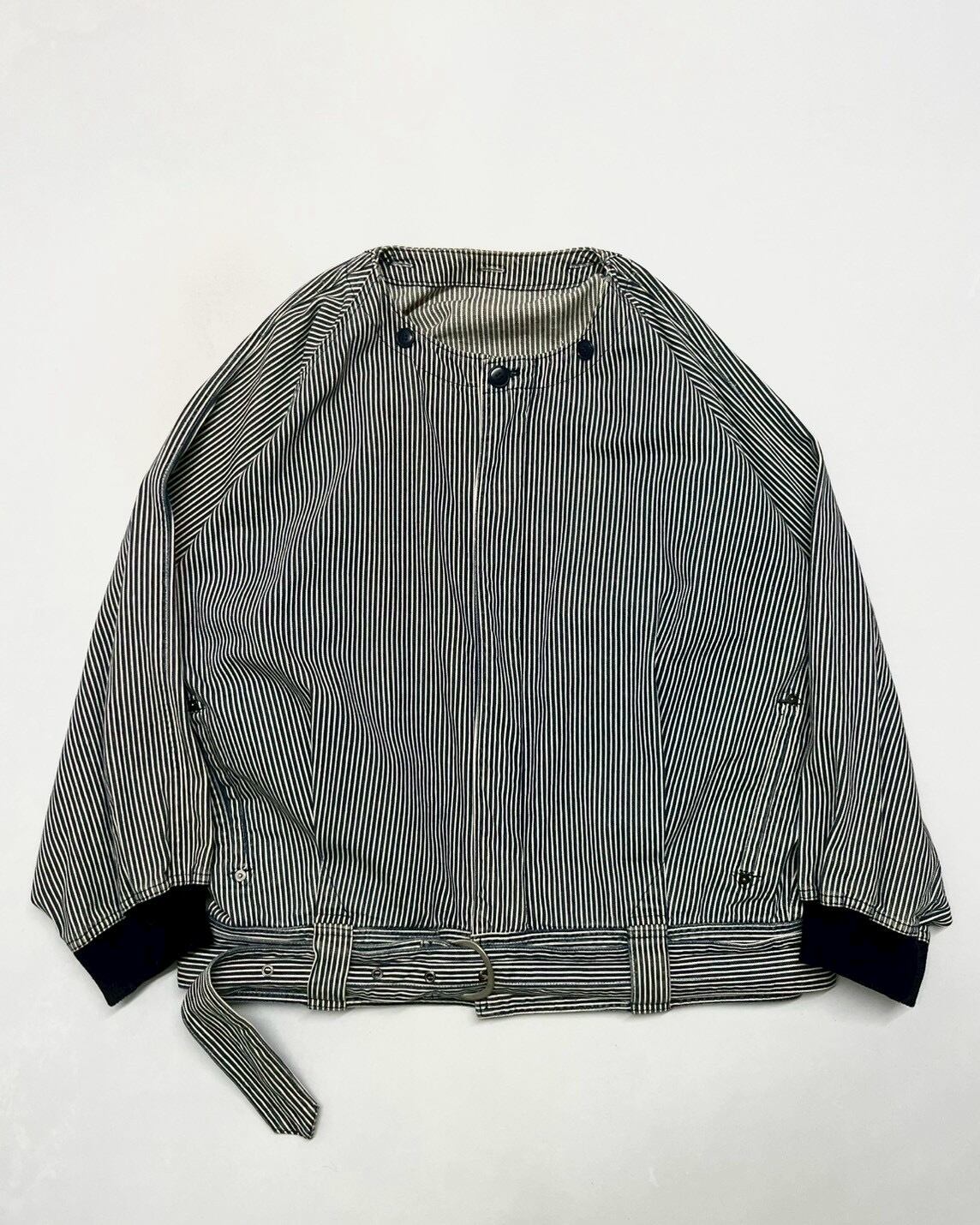 80s I.S.(ISSEY MIYAKE) Hickory Striped Denim Blouson