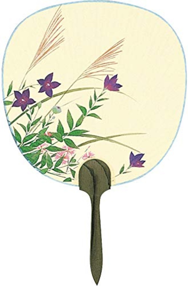 塩見団扇 日本製(MADE IN JAPAN) うちわ 都の風 (秋草) 2721 24cm×37cm