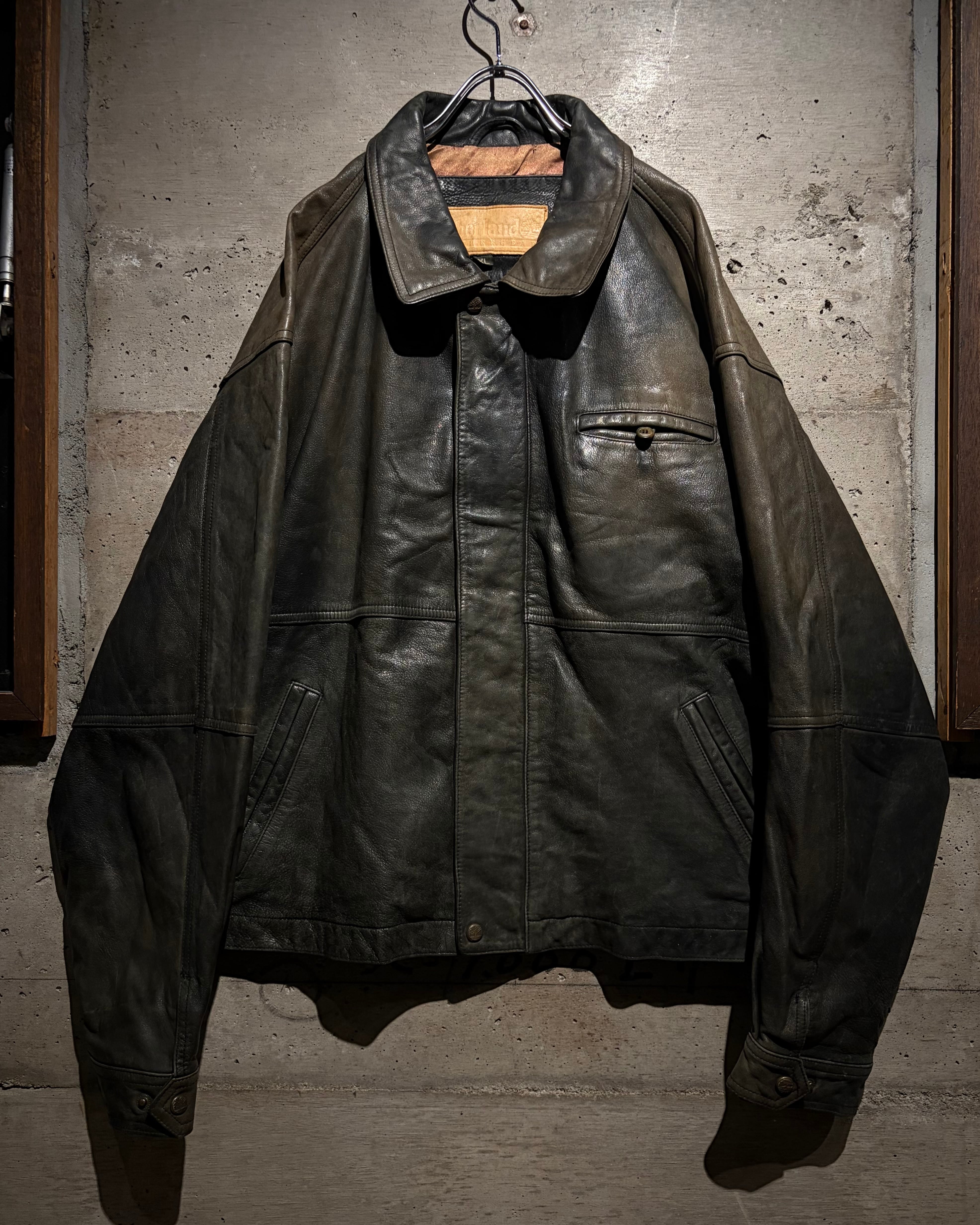 か*な様 90s Timberland レザージャケット 希少 Caka】90's “Timberland” Beautiful Aging Vintage Leather Jacket