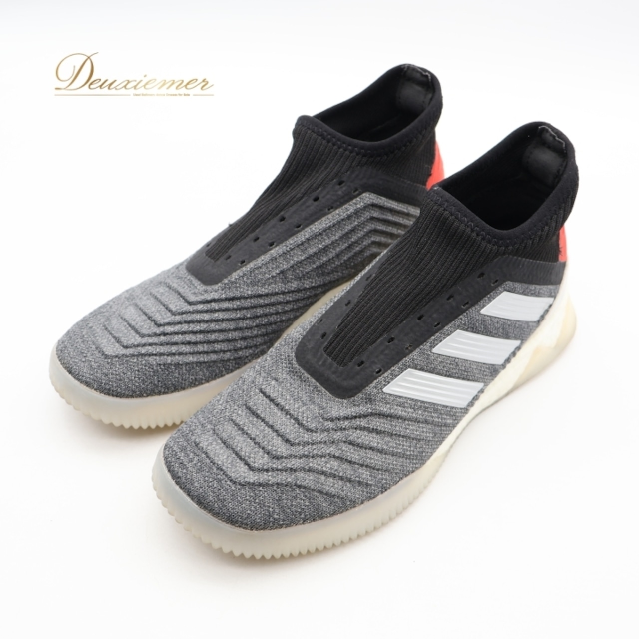 adidas スニーカー 25.5cm PREDATOR BOOST ブラック系 靴 くつ アディダス シューズ 黒 赤 おしゃれ かっこいい スポーツ 運動 グレイ系 レッド系