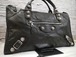 レア◆BALENCIAGA バレンシアガ GIANT WORK ジャイアントワーク 男女可 A4対応 レザー トート バッグ 黒x銀◆希少なジャイアントスタッズ♪