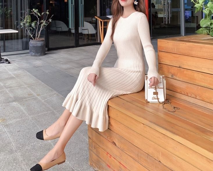 ◆即納◆end frill knit onepiece(ご注文から1-4営業日でお届け)