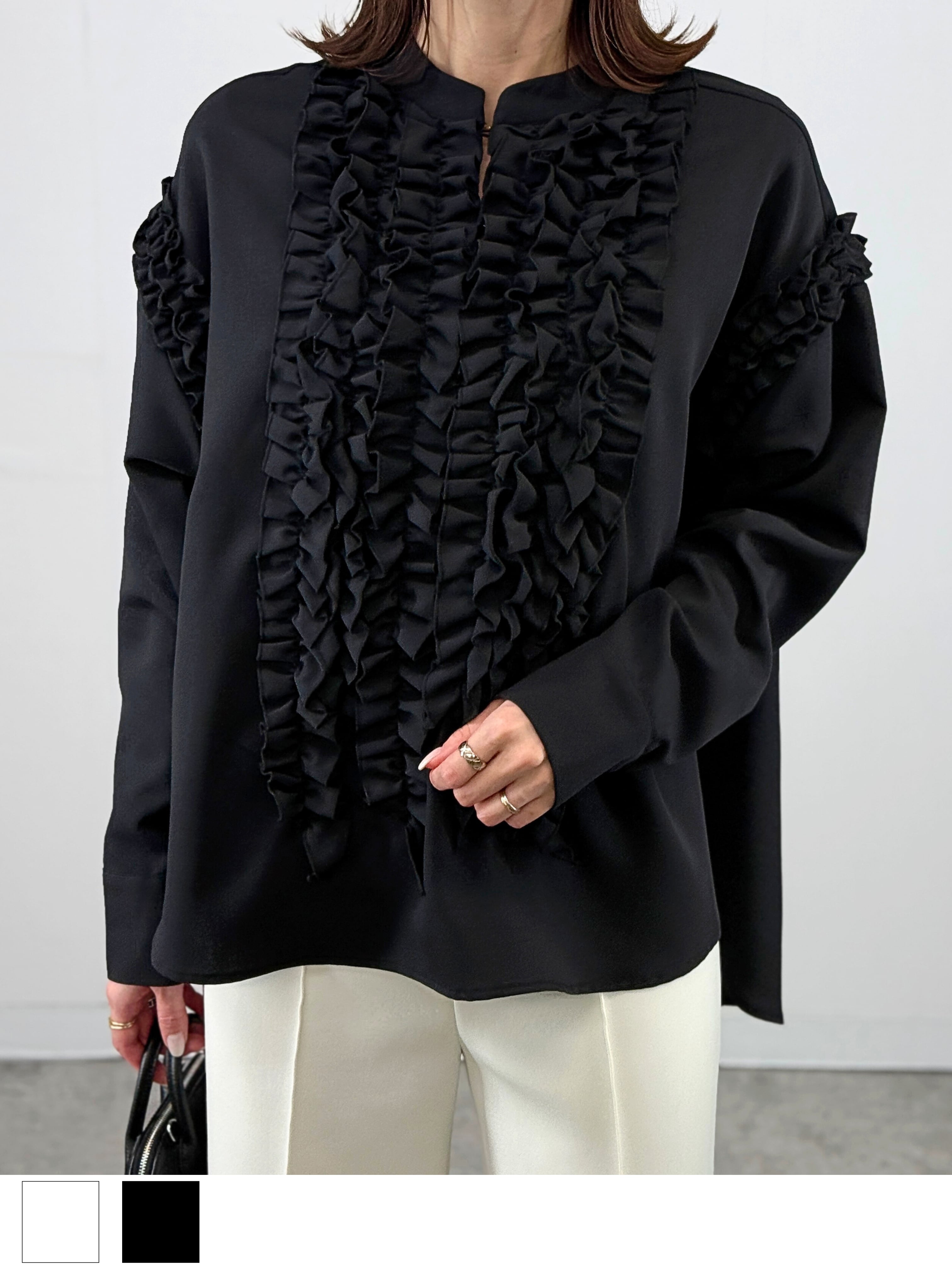 フリルラインブラウス