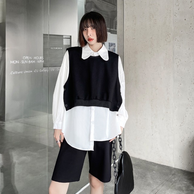 ホワイトシャツ オータムトップス 秋物 ラブタオタオダレンハウス48029622216