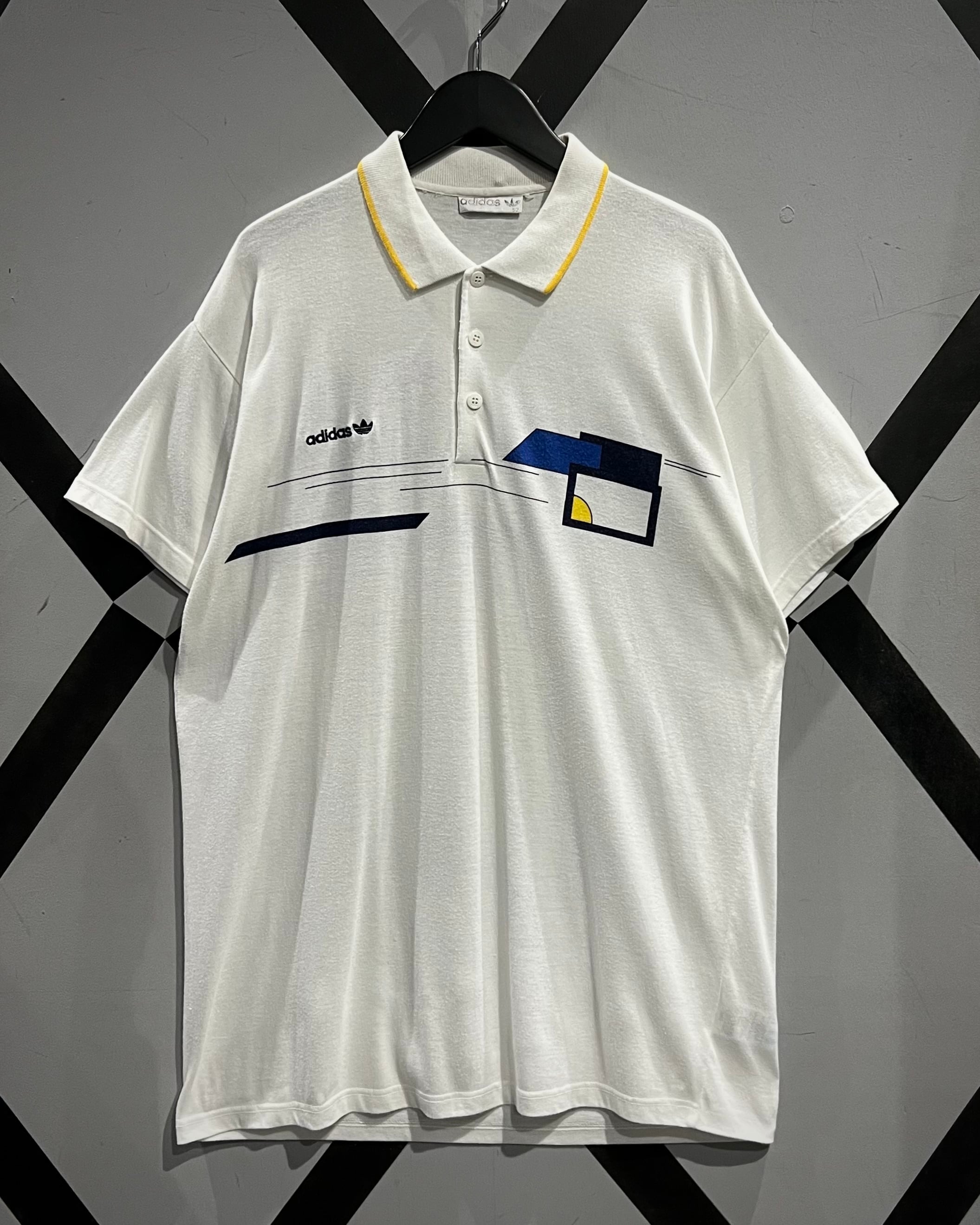 X VINTAGE】“adidas” 80's Geometric Design Vintage Polo Shirt