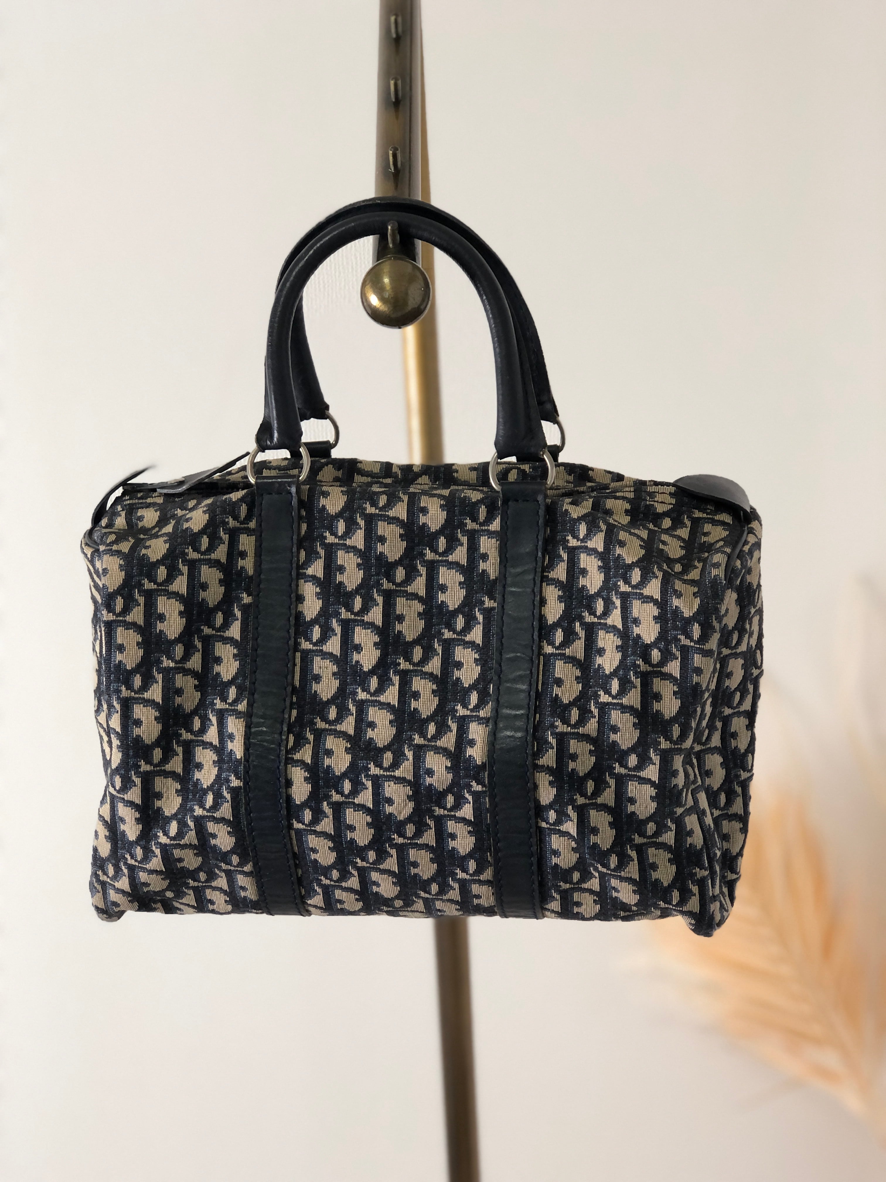 Christian Dior ディオール トロッター 重く ボストンバッグ ネイビー 