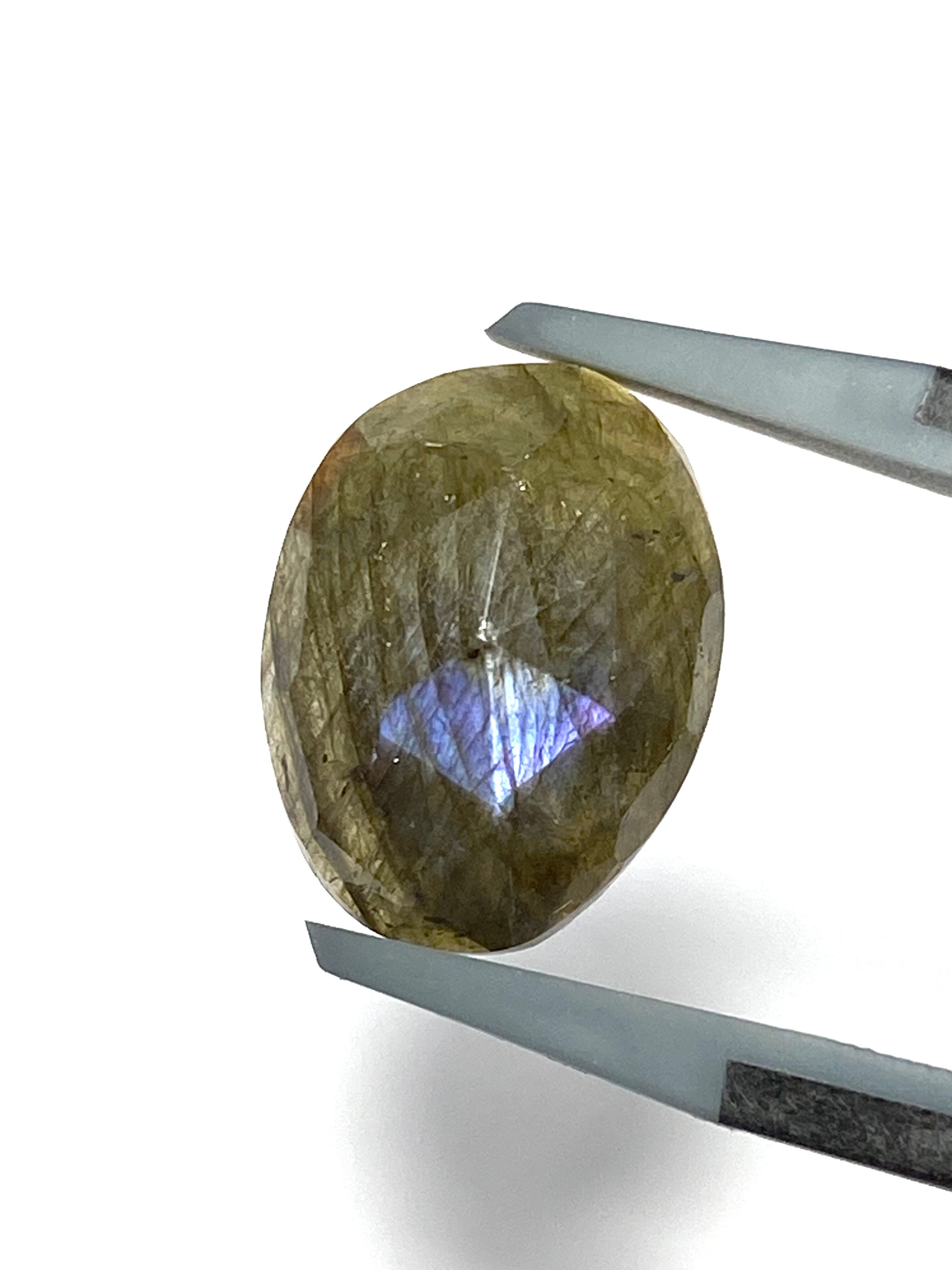 パープルシラーラブラド パープルシラー有り ラブラドライト ハート型 タンブル 重さ 約