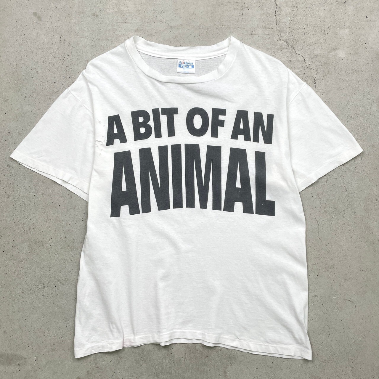 90年代 USA製 A BIT OF AN ANIMAL メッセージ ジョーク プリントT 