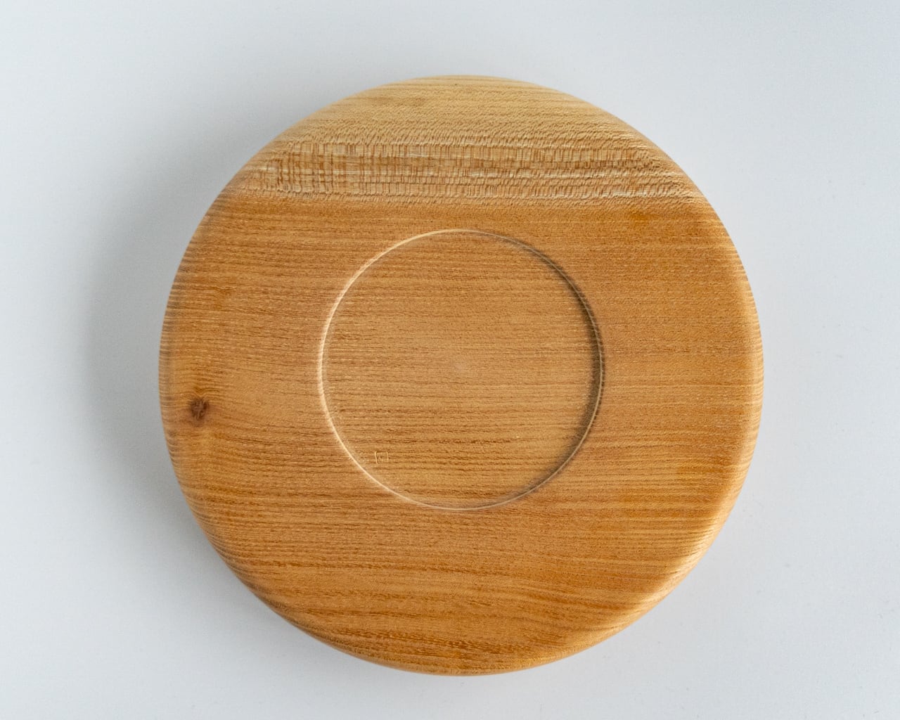 訳あり】直径21.5cm 無塗装のお盆 欅（けやき）【現品限り】 3-0