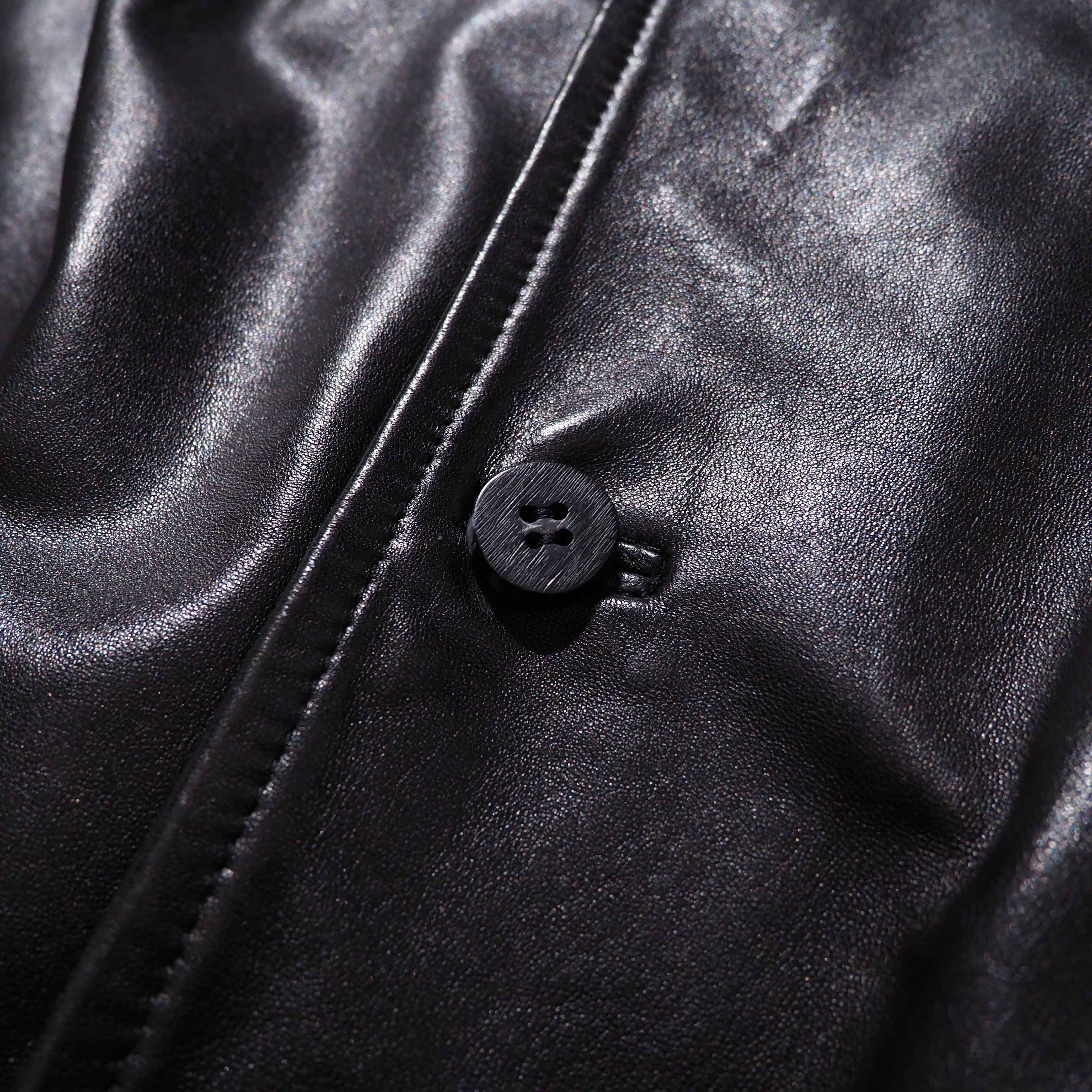 1990s ” 極上 ” Special Black Lamb leather vintage half coat jacket