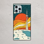 受注生産 iPhoneケース ロケットと赤い惑星の宇宙風景｜レトロ宇宙 RFSP031A