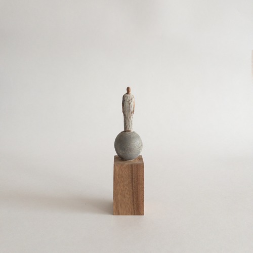 （w23）wood figure 台付