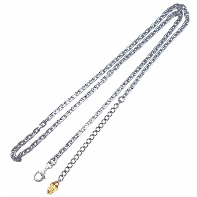 4面カットあずきシルバーチェーン3mm燻し ACCN0071　4-sided cut azuki silver chain 3mm smoked  シルバーアクセサリー Silver Jewelry Brand