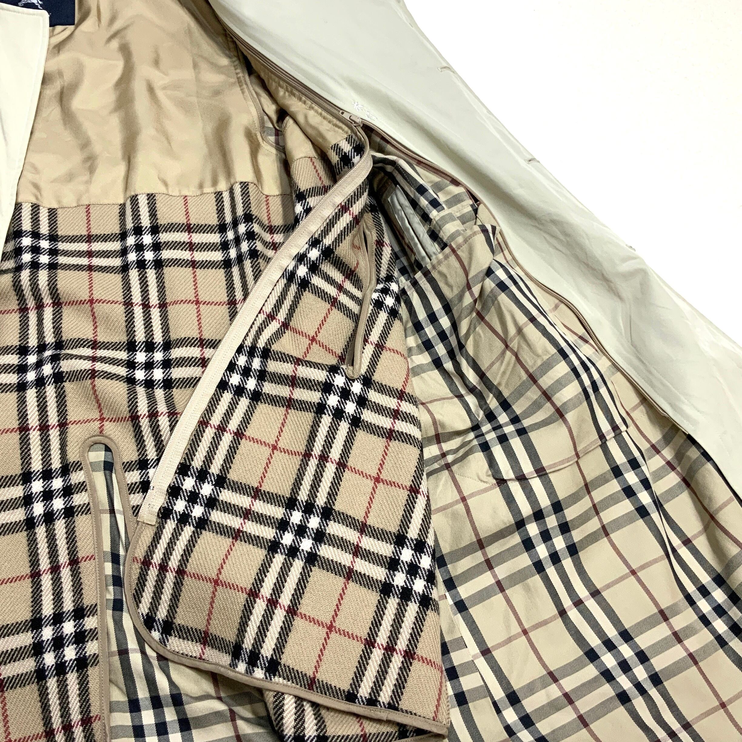 Burberry London ノバチェック ステンカラーコート ライナー付き 