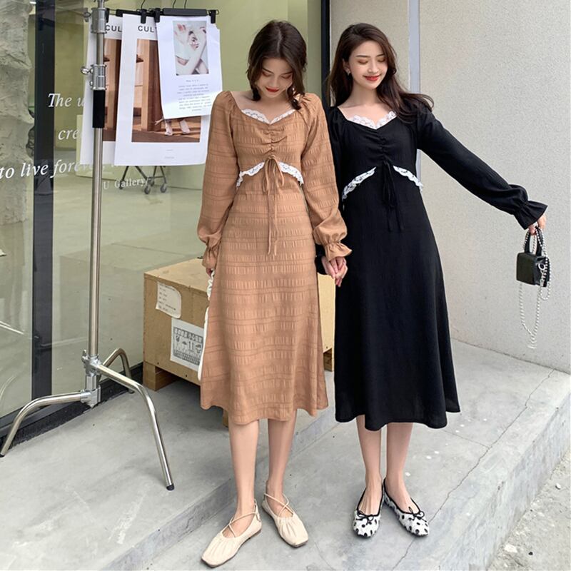 スタイルVネックドレス サマー薄手ウェストブラック 夏物 1号婦人81919761343