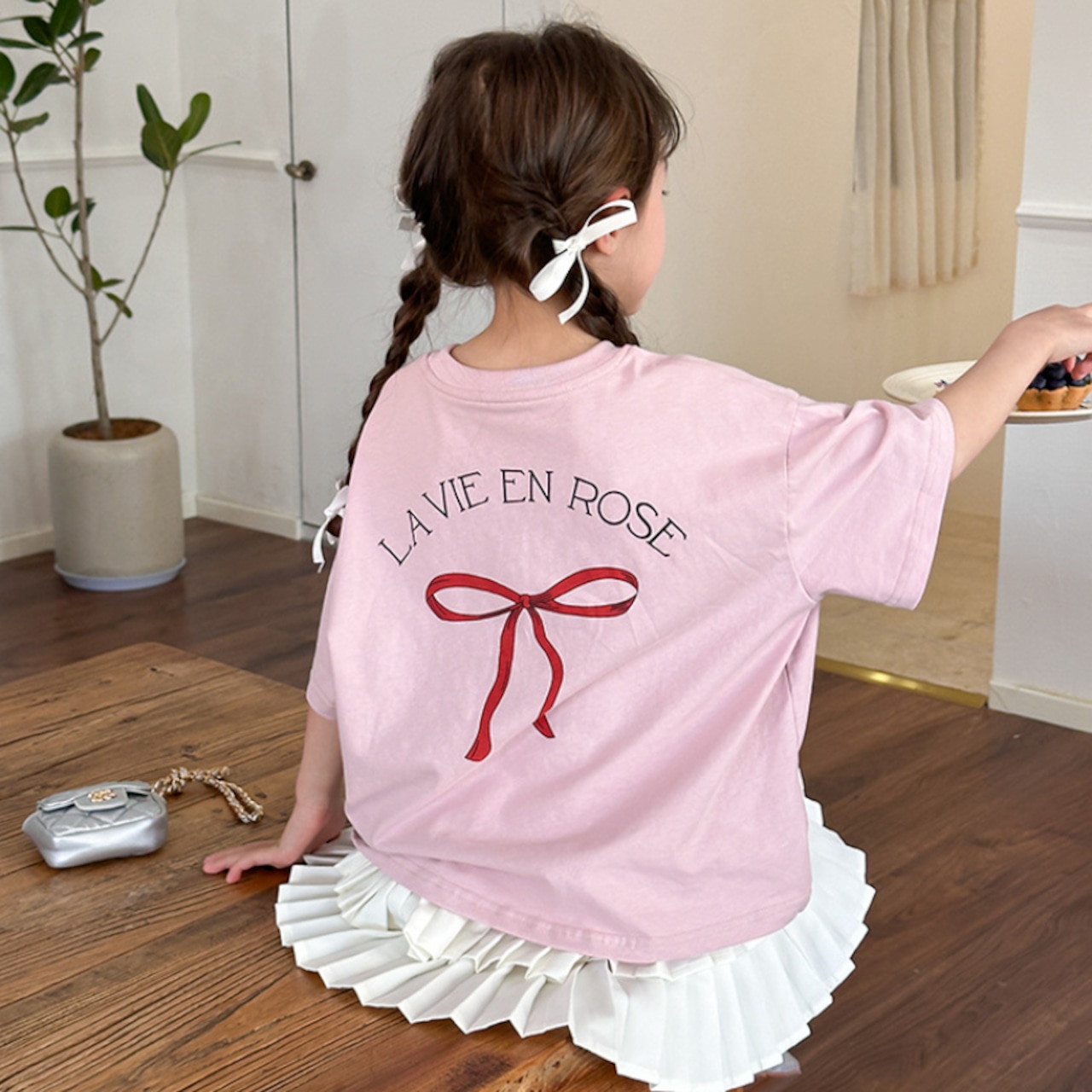夏ビッグ蝶結びデザインTシャツ