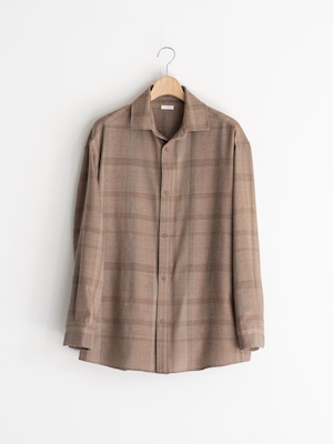 SEEALL　EXTRAOVER SHIRT　CAMEL PLAID　SAU63 SH181
