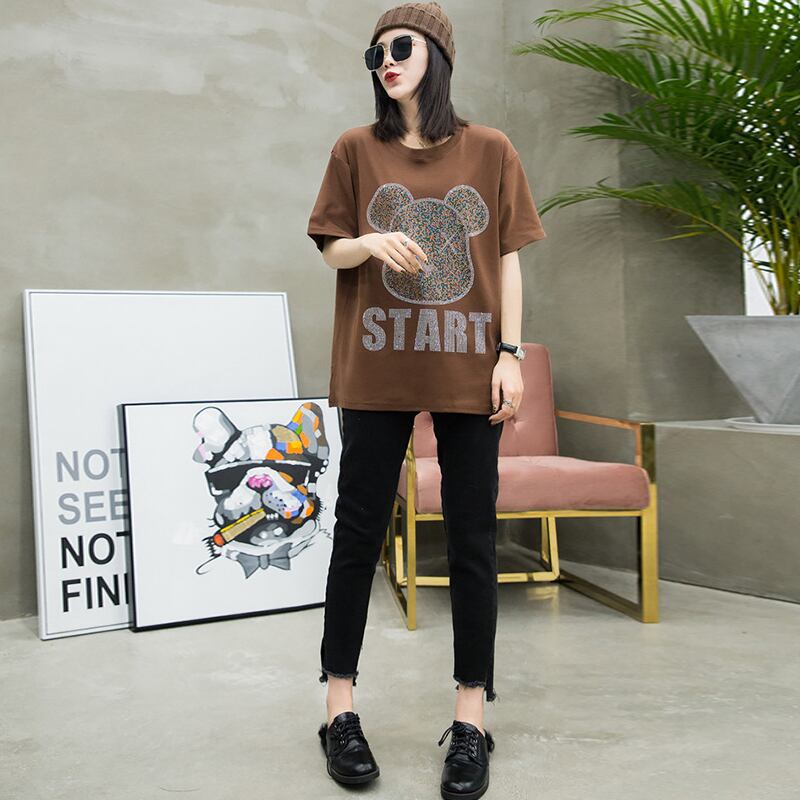 ルーズトップス 大きめサイズ オータム 秋物 ウィンター 冬物 Tシャツ ミックスインファッション55205662784