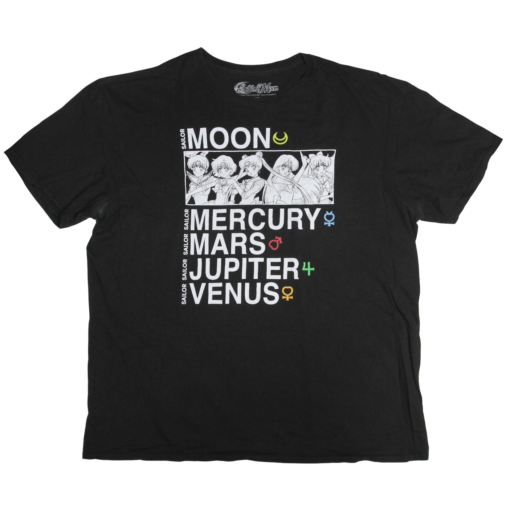 USED【2XL】Anime Sailor Moon セーラームーン Black Tee