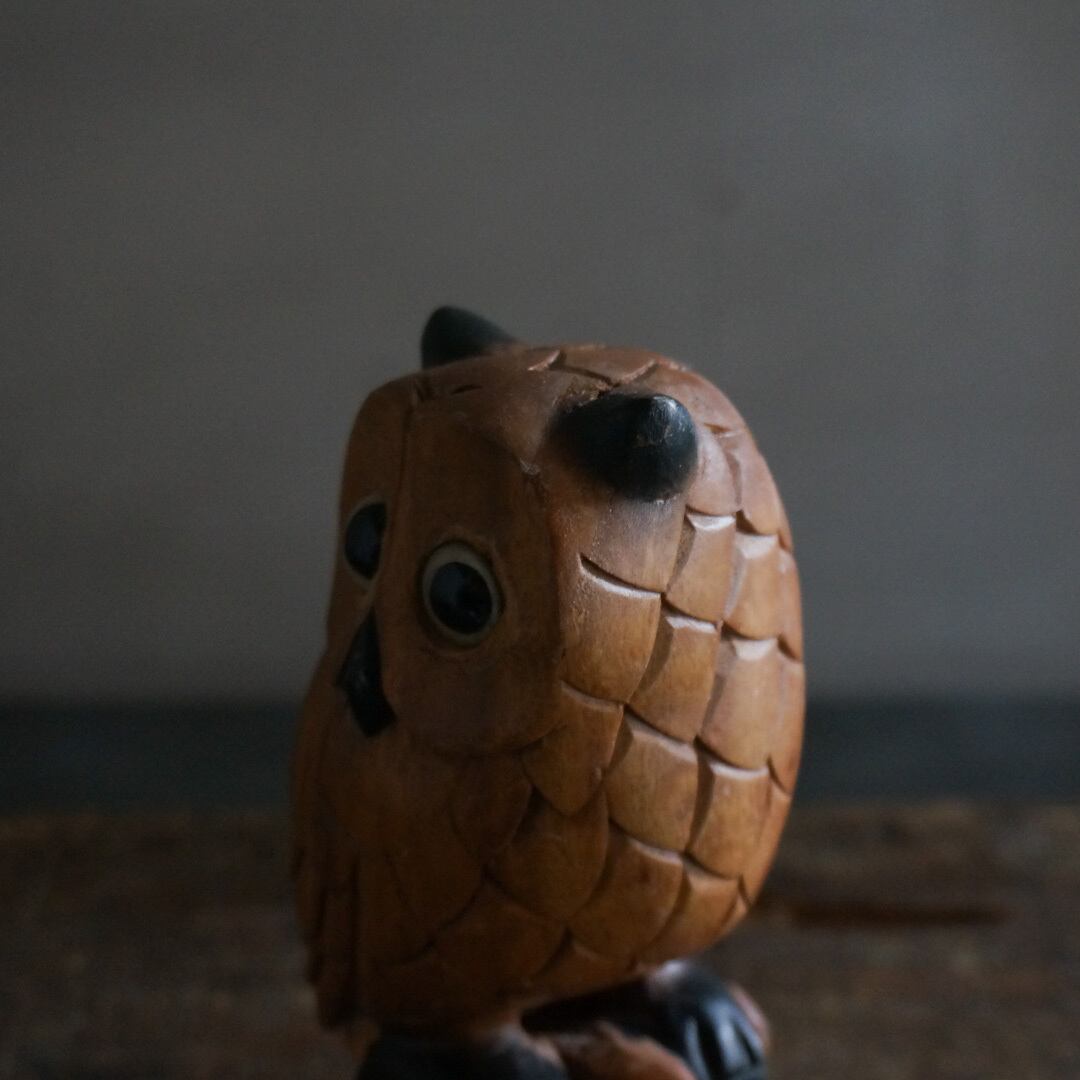 古い木製フクロウの置物 | Konishi Koffee web shop