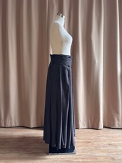 button detail waist drape skirt-5208-9