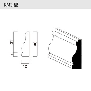 モールディング　WOOD-KM3　２本