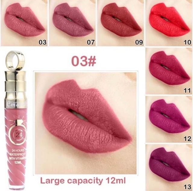 Cmaa Du リップグロス リップスティック マット 14 ワインレッド 赤 レッド Jantile