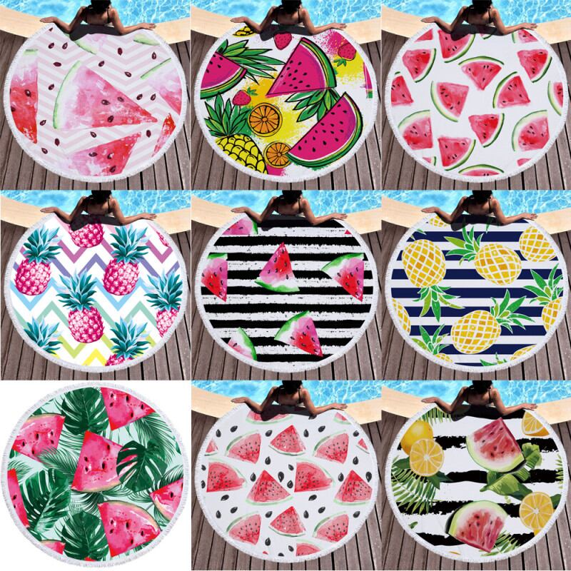 速乾タオル ビーチタオル ビーチマット ラウンド 大判 ビーチラグ プール レジャー 可愛い 夏 海 ビーチ