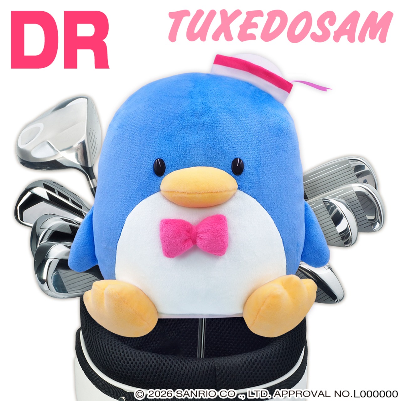 タキシードサム ヘッドカバー ドライバー用（460cc対応） サンリオキャラクターズ　ゴルフ 用品 キャラクター おしゃれ ぬいぐるみ ライセンス商品