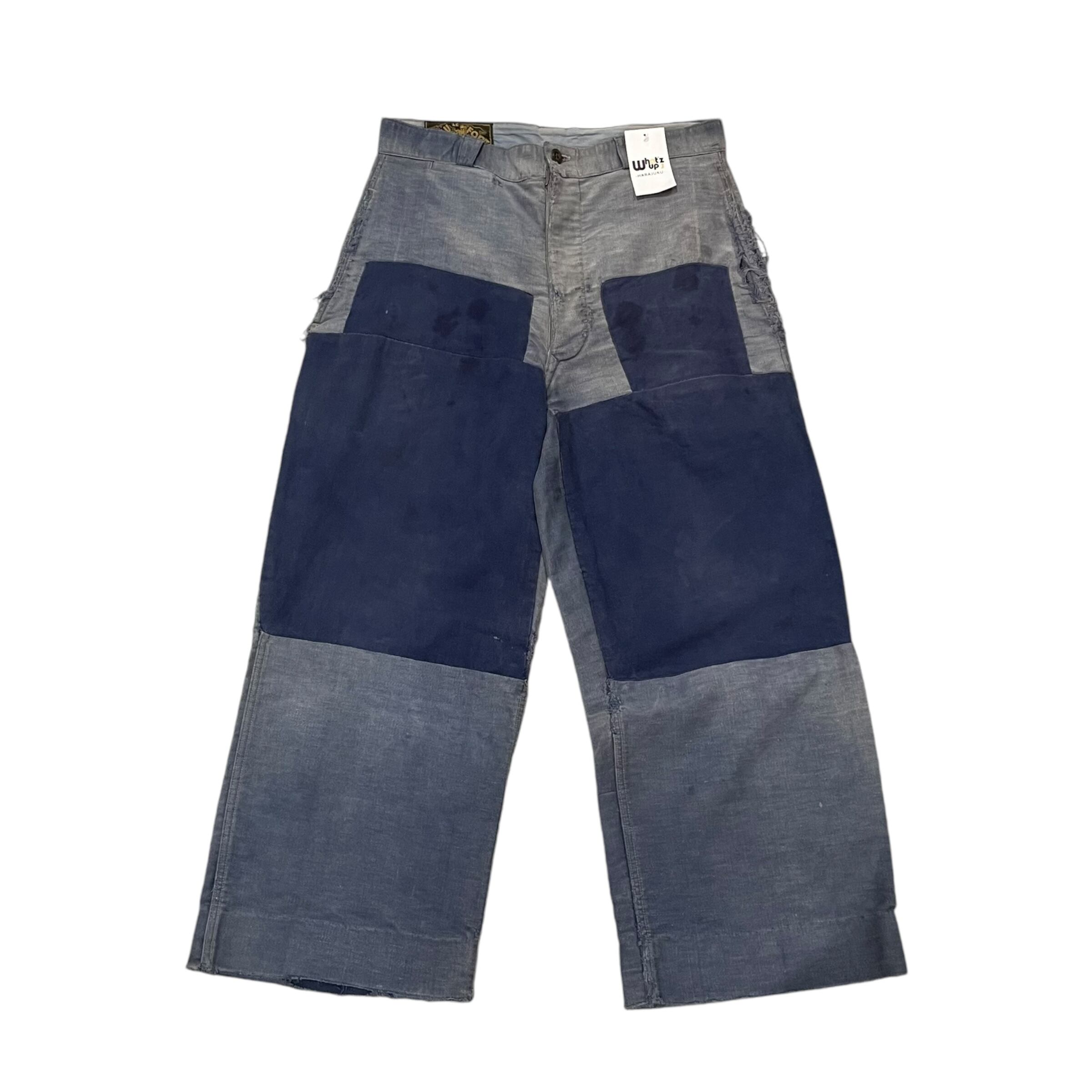 Special!! 1930s〜 BEAU LE FORT "metal button" moleskin patchwork pant