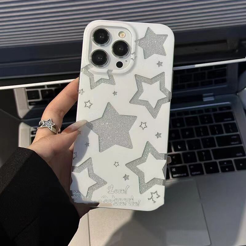 iPhone14 Pro Max/13/12ケース 星 スター 半透明 お洒落 可愛い