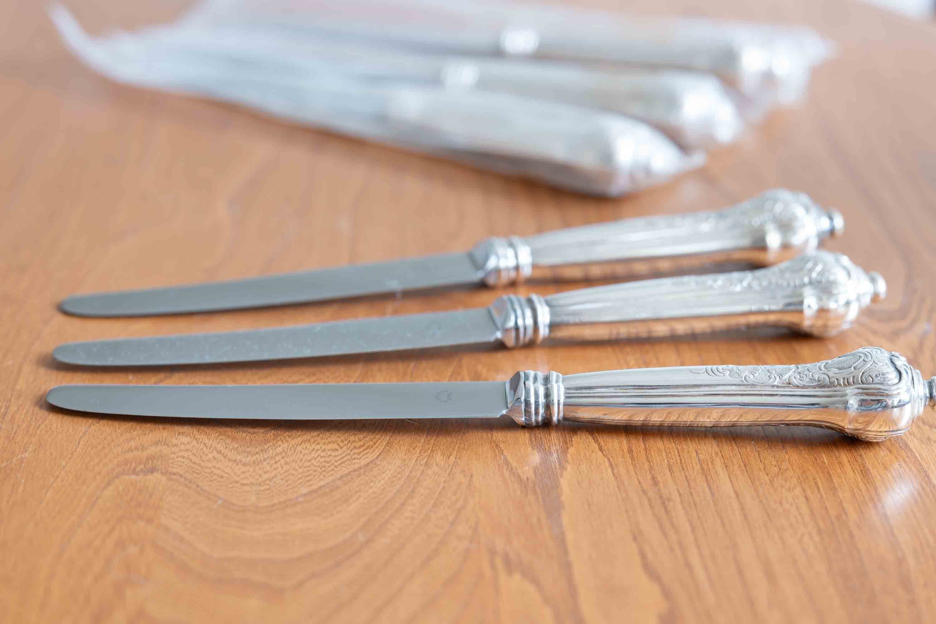 ジョージジェンセン シルバープレート ディナーナイフ 全長22.8センチ