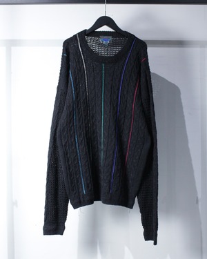 【Caka BLACK】Color Line Vintage Loose Knit