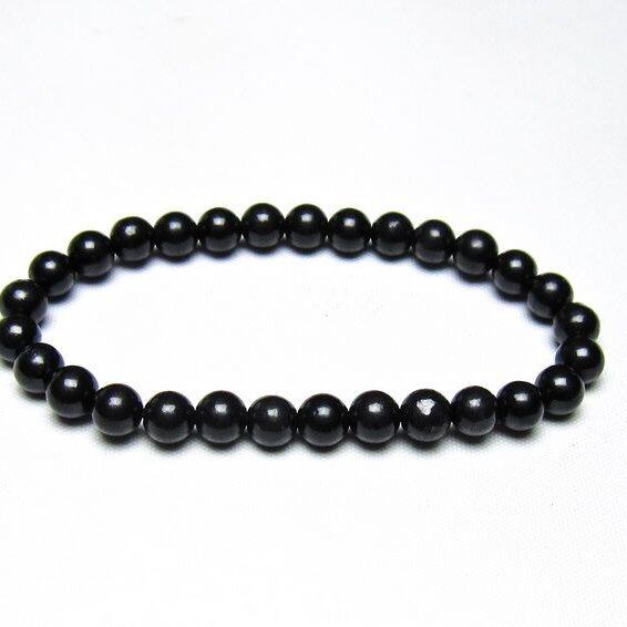 シュンガイト ブレスレット 6mm 一点物 メール便可 111-49660